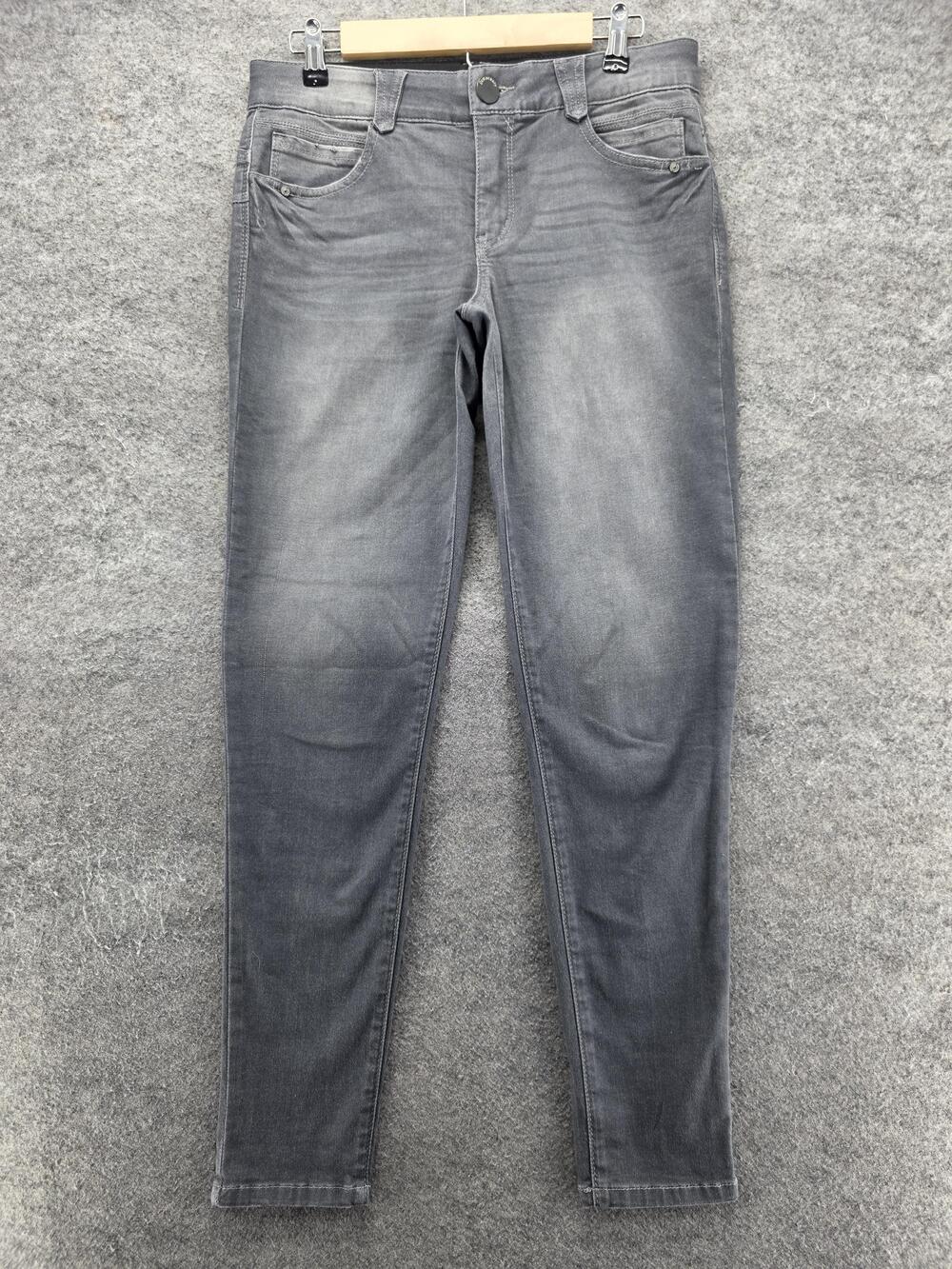Democracy Jeans Womens 8 Gray Skinny Slim Mid Rise Stretch Denim 31 Inseam